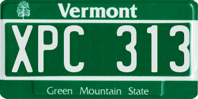 VT license plate XPC313