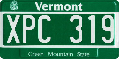 VT license plate XPC319