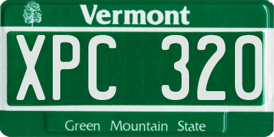 VT license plate XPC320