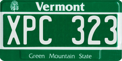 VT license plate XPC323