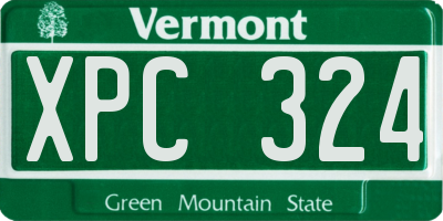 VT license plate XPC324