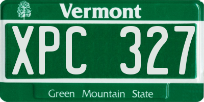VT license plate XPC327