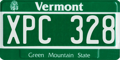 VT license plate XPC328