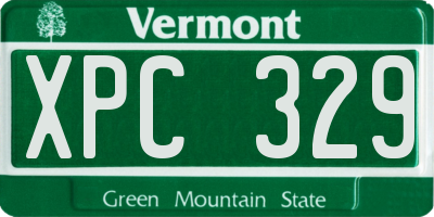 VT license plate XPC329