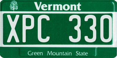 VT license plate XPC330