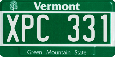 VT license plate XPC331