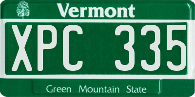 VT license plate XPC335