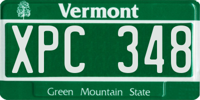 VT license plate XPC348
