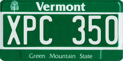 VT license plate XPC350