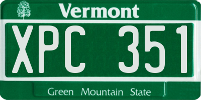 VT license plate XPC351