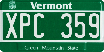 VT license plate XPC359