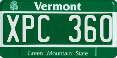 VT license plate XPC360