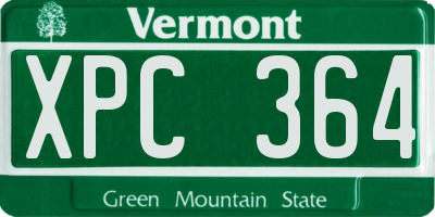VT license plate XPC364