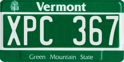 VT license plate XPC367