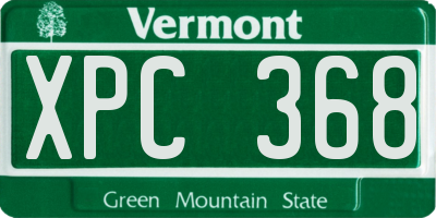 VT license plate XPC368