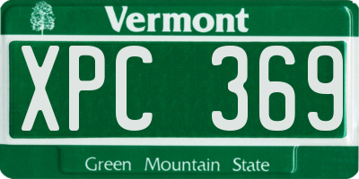 VT license plate XPC369