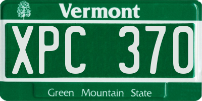 VT license plate XPC370