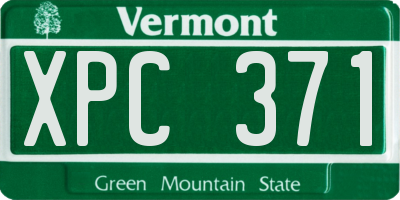 VT license plate XPC371