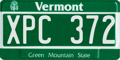 VT license plate XPC372