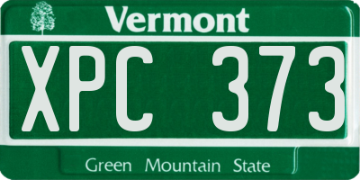 VT license plate XPC373