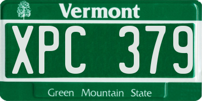 VT license plate XPC379