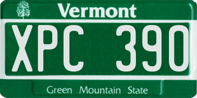 VT license plate XPC390