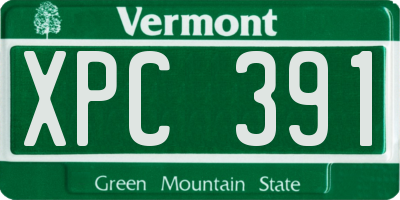VT license plate XPC391