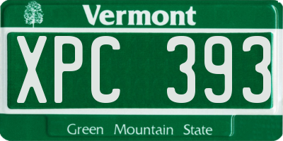 VT license plate XPC393