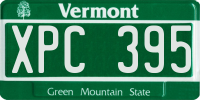 VT license plate XPC395