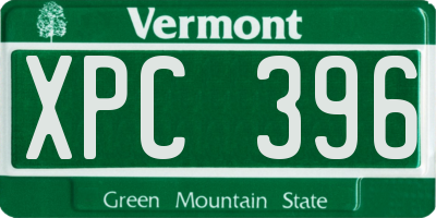VT license plate XPC396