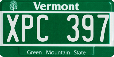 VT license plate XPC397