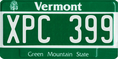 VT license plate XPC399