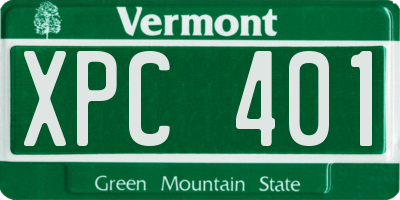 VT license plate XPC401