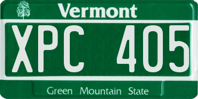 VT license plate XPC405