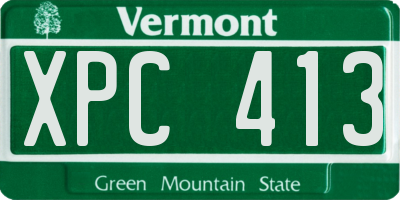 VT license plate XPC413