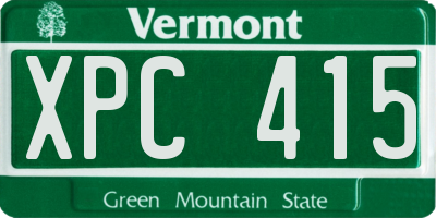 VT license plate XPC415