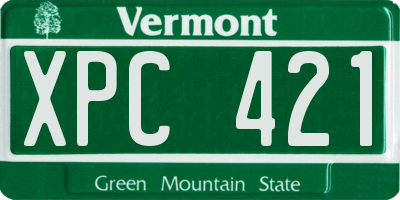 VT license plate XPC421
