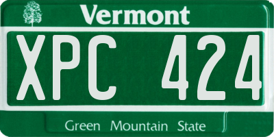 VT license plate XPC424