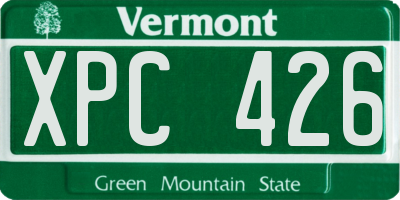 VT license plate XPC426