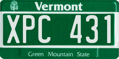 VT license plate XPC431