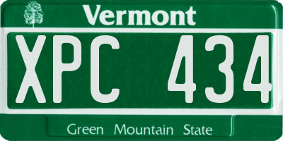 VT license plate XPC434
