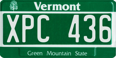 VT license plate XPC436