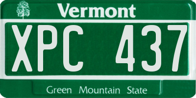 VT license plate XPC437