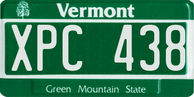 VT license plate XPC438