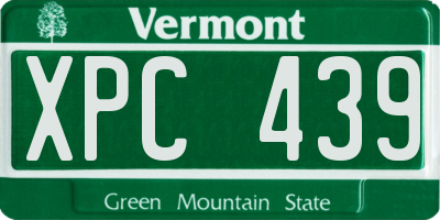 VT license plate XPC439