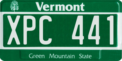 VT license plate XPC441