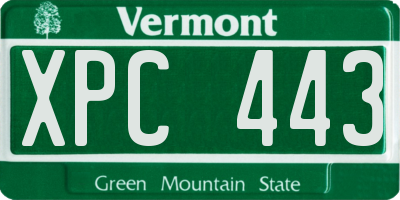 VT license plate XPC443
