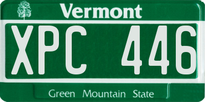 VT license plate XPC446