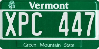 VT license plate XPC447