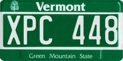VT license plate XPC448